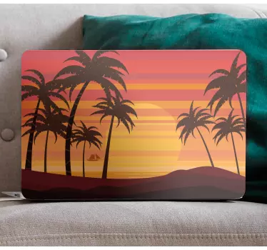 Laptop skin tropical evening landscape - TenStickers