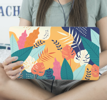 Laptop skin tropical leaf design - TenStickers