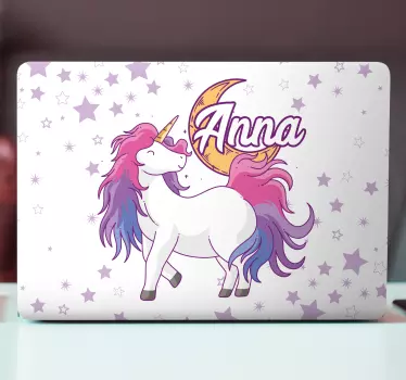 Laptop skin unicorn with stars - TenStickers