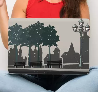 Laptop skin urban park landscape - TenStickers