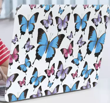 Laptop skin vibrant butterfly design - TenStickers