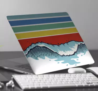 Laptop skin vibrant wave design - TenStickers