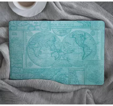 Laptop skin vintage map design - TenStickers