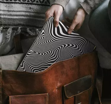 Laptop skin wavy monochrome design - TenStickers