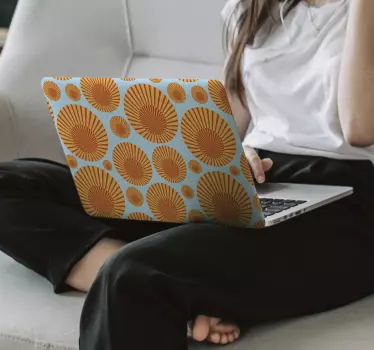 Laptop skin with circular pattern overlay - TenStickers