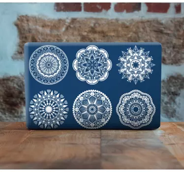 Laptop skin with detailed circular designs - TenStickers