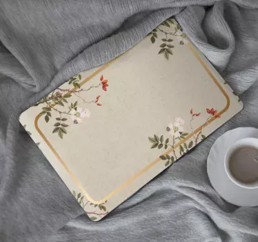 Laptop skin with floral decorative pattern - TenStickers