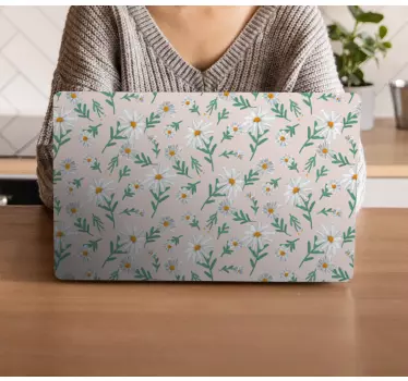 Laptop skin with floral pattern design - TenStickers