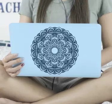 Laptop skin with intricate mandala design - TenStickers