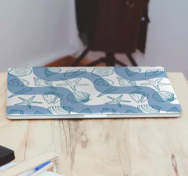 Laptop skin with marine shell designs - TenStickers
