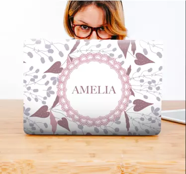Laptop skin with personalized botanical design - TenStickers