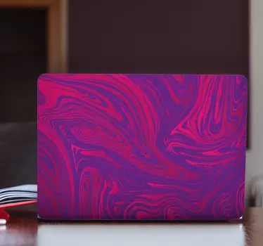 Laptop skin with swirling color patterns - TenStickers