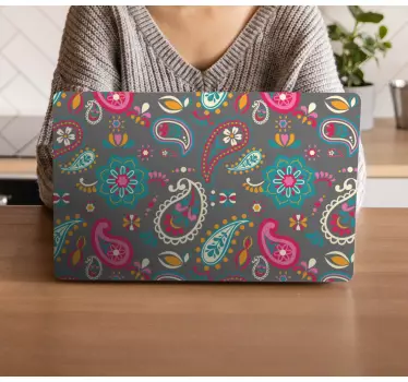 Laptop skin with vibrant botanical designs - TenStickers