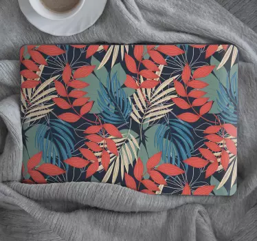 Laptop skin with vibrant leaf design - TenStickers