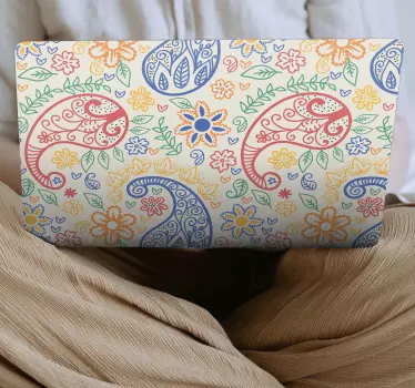 Laptop skin with vibrant paisley design - TenStickers