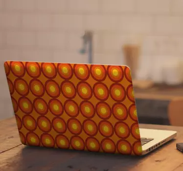 Laptop skin with vintage circular design - TenStickers