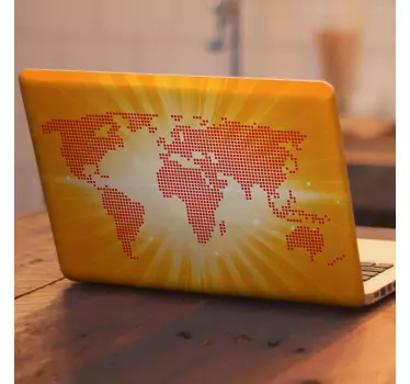 Laptop skin world map dots design - TenStickers