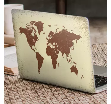 Laptop skin worldwide map outline - TenStickers