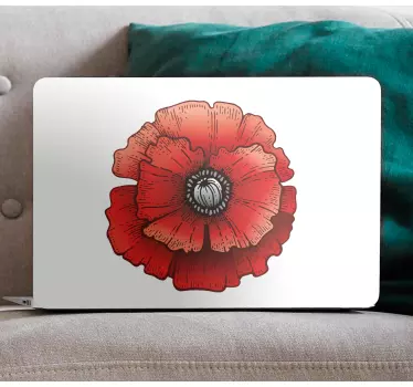 Laptop sticker bold floral design - TenStickers