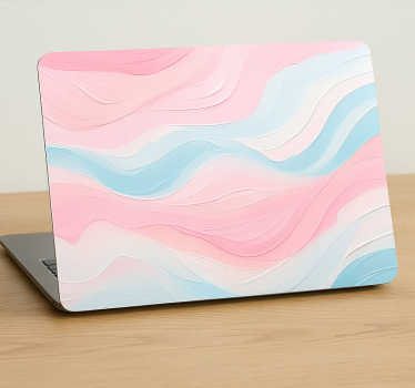 Laptop sticker calm pink blue wave design - TenStickers