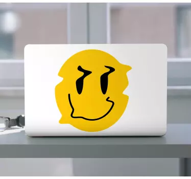 Laptop sticker cheerful smiley face - TenStickers