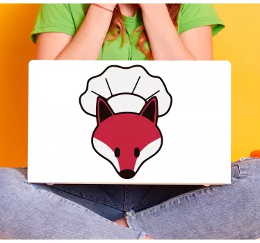 Laptop sticker chef fox face - TenStickers