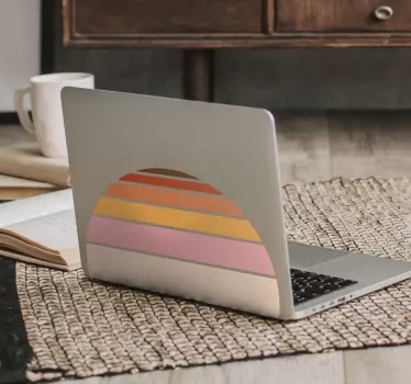 Laptop sticker colorful half circle design - TenStickers