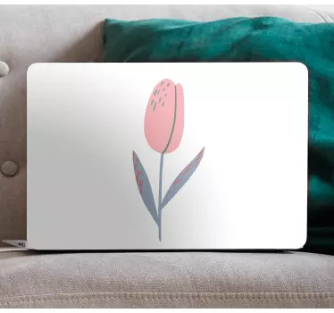 Laptop sticker elegant tulip illustration - TenStickers