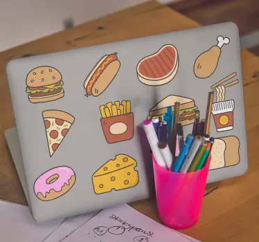 Laptop sticker food item collection - TenStickers