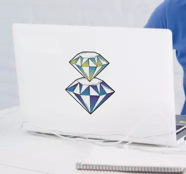 Laptop sticker geometric diamond design - TenStickers
