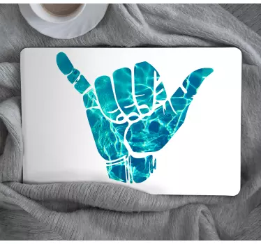 Laptop sticker hand sign wave - TenStickers