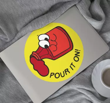Laptop sticker ketchup bottle design - TenStickers