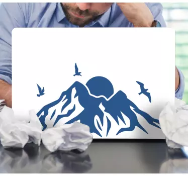 Laptop sticker mountain landscape view - TenStickers
