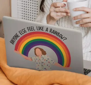 Laptop sticker rainbow vibe design - TenStickers