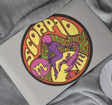 Laptop sticker scorpio zodiac symbol - TenStickers