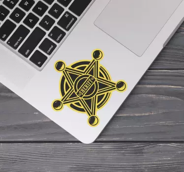 Laptop sticker sheriff star badge - TenStickers