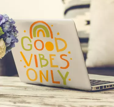 Laptop sticker spread good vibes - TenStickers