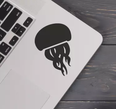 Laptop sticker stylish jellyfish silhouette - TenStickers