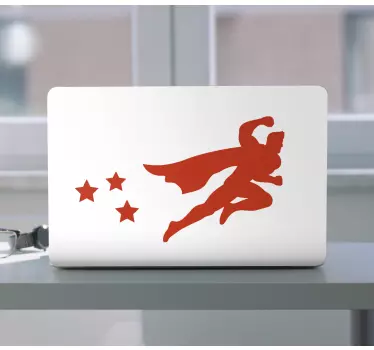 Laptop sticker superhero flying stars design - TenStickers