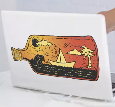 Laptop sticker with sailing scene - TenStickers