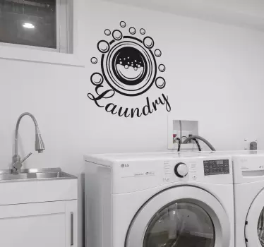 Laundry bubbles wall decals quotes - TenStickers