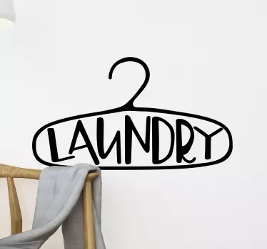 Laundry hanger home quote wall decal - TenStickers