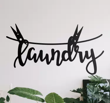 Laundry pegs home quote wall decal - TenStickers