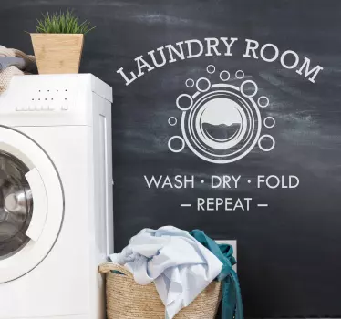 Laundry Room home text wall decor - TenStickers