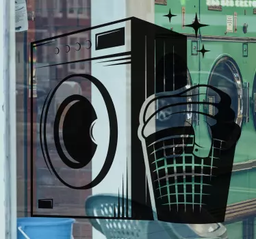 Laundry room vintage style shop window decal - TenStickers
