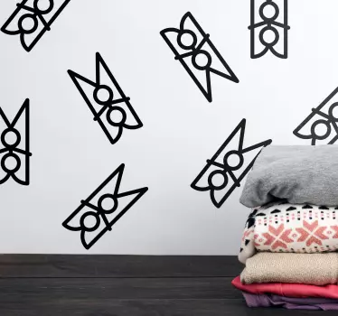 Laundry tweezers shop window decal - TenStickers