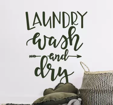 Laundry wash and dry monocolor wall decal for bathroom - TenStickers