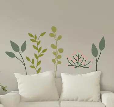 Leaf neutral colours plant decals - TenStickers