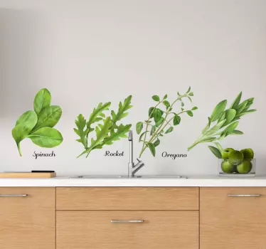 Leaf realistic herbs plant decals - TenStickers