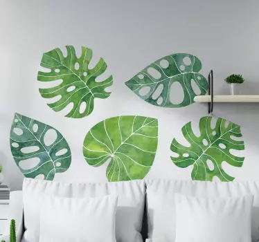 Leaf watercolour variety plant decal - TenStickers